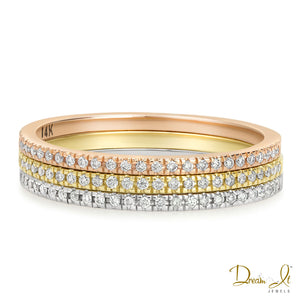 14 Karat Gold and Diamond (0.08ct) Stackable Ring | Dream It Jewels