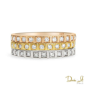 14 Karat Gold and Diamond (0.17ct) Stackable Ring | Dream It Jewels 