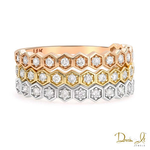 14 Karat Gold and Diamond (0.19ct) Stackable Ring | Dream It Jewels