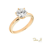 14 Karat Rose Gold and 6 Prong 7.5mm (1.50ct) Moissanite Solitaire Ring | Dream It Jewels 