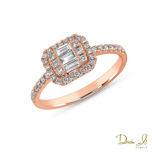 14 Karat Rose Gold and Baguette Diamond (0.39ct) Ring | Dream It Jewels 