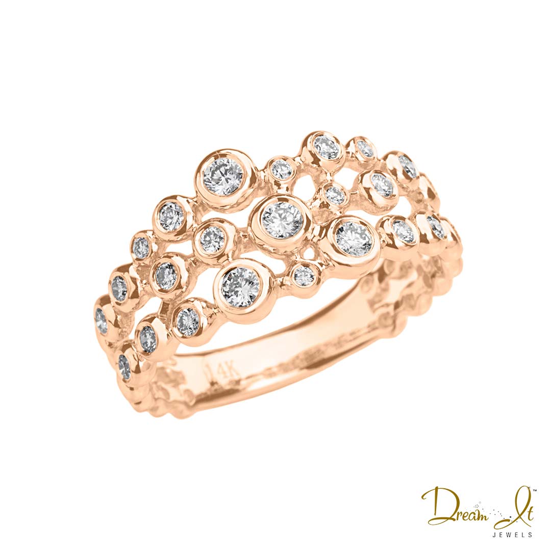 14 Karat Rose Gold and Bezel Set Diamond (0.36ct) Band | Dream It Jewels 