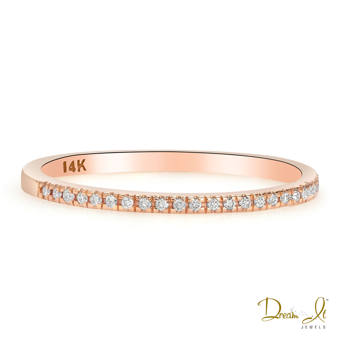 14 Karat Rose Gold and Diamond (0.08ct) Stackable Ring | Dream It Jewels