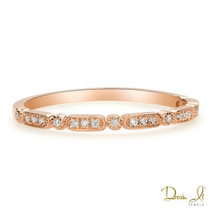 14 Karat Rose Gold and Diamond (0.09ct) Stackable Ring | Dream It Jewels 