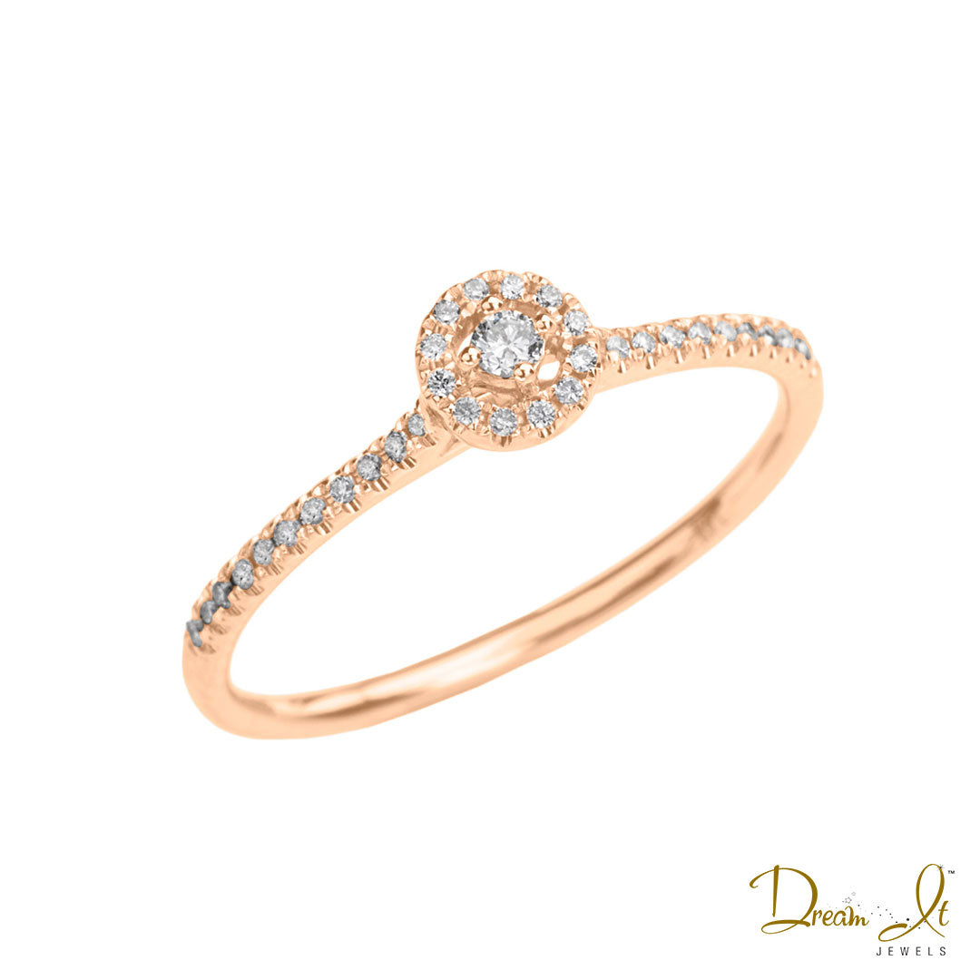 14 Karat Rose Gold and Diamond (0.10ct) Promise Ring | Dream It Jewels