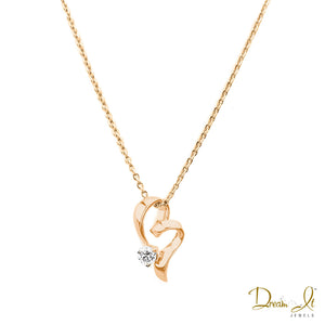 14 Karat Rose Gold and Diamond (0.11ct) Heart Pendant | Dream It Jewels