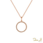 14 Karat Rose Gold and Diamond (0.12ct) Halo Pendant | Dream It Jewels