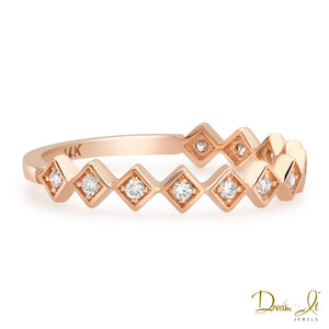 14 Karat Rose Gold and Diamond (0.15ct) Stackable Ring | Dream It Jewels