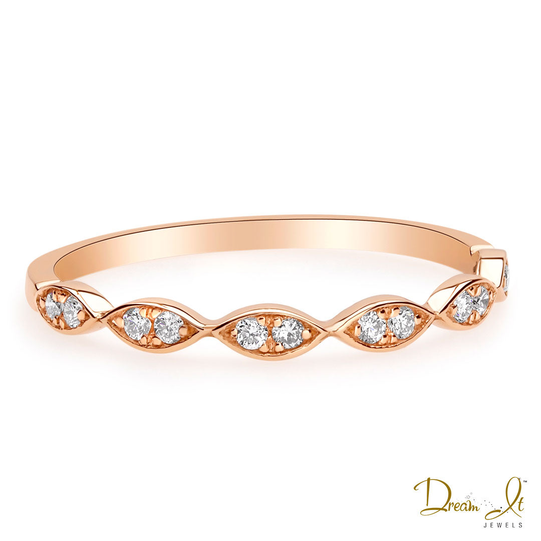 14 Karat Rose Gold and Diamond (0.15ct) Stackable Ring | Dream It Jewels 