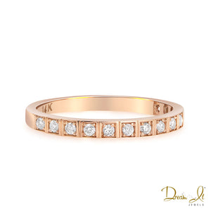 14 Karat Rose Gold and Diamond (0.17ct) Stackable Ring | Dream It Jewels 