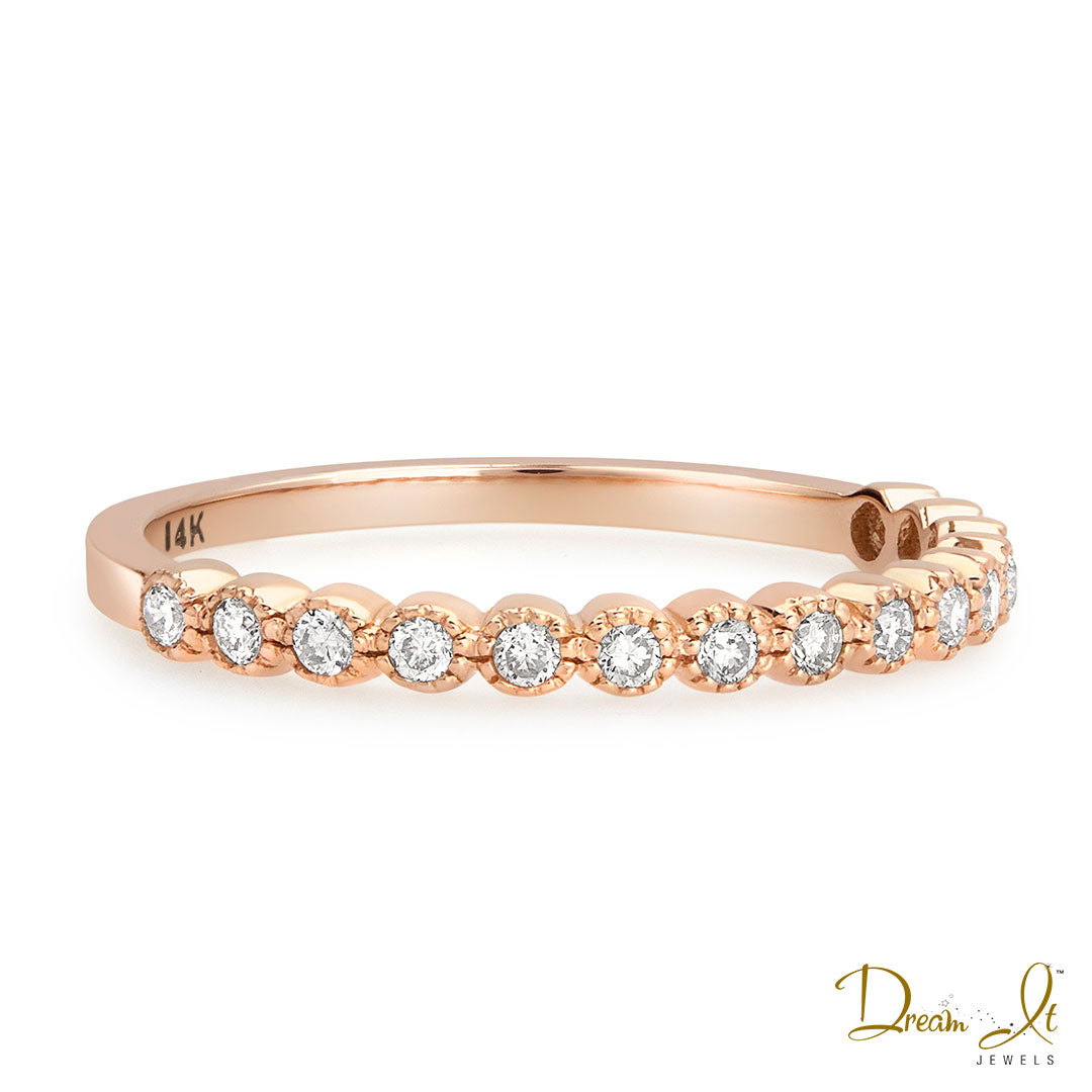 14 Karat Rose Gold and Diamond (0.18ct) Stackable Ring | Dream It Jewels