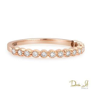 14 Karat Rose Gold and Diamond (0.18ct) Stackable Ring | Dream It Jewels