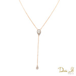 14 Karat Rose Gold and Diamond (0.18ct) Tear Drop Necklace | Dream It Jewels 