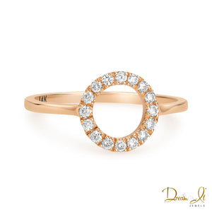 14 Karat Rose Gold and Diamond (0.19ct) Open Halo Ring | Dream It Jewels