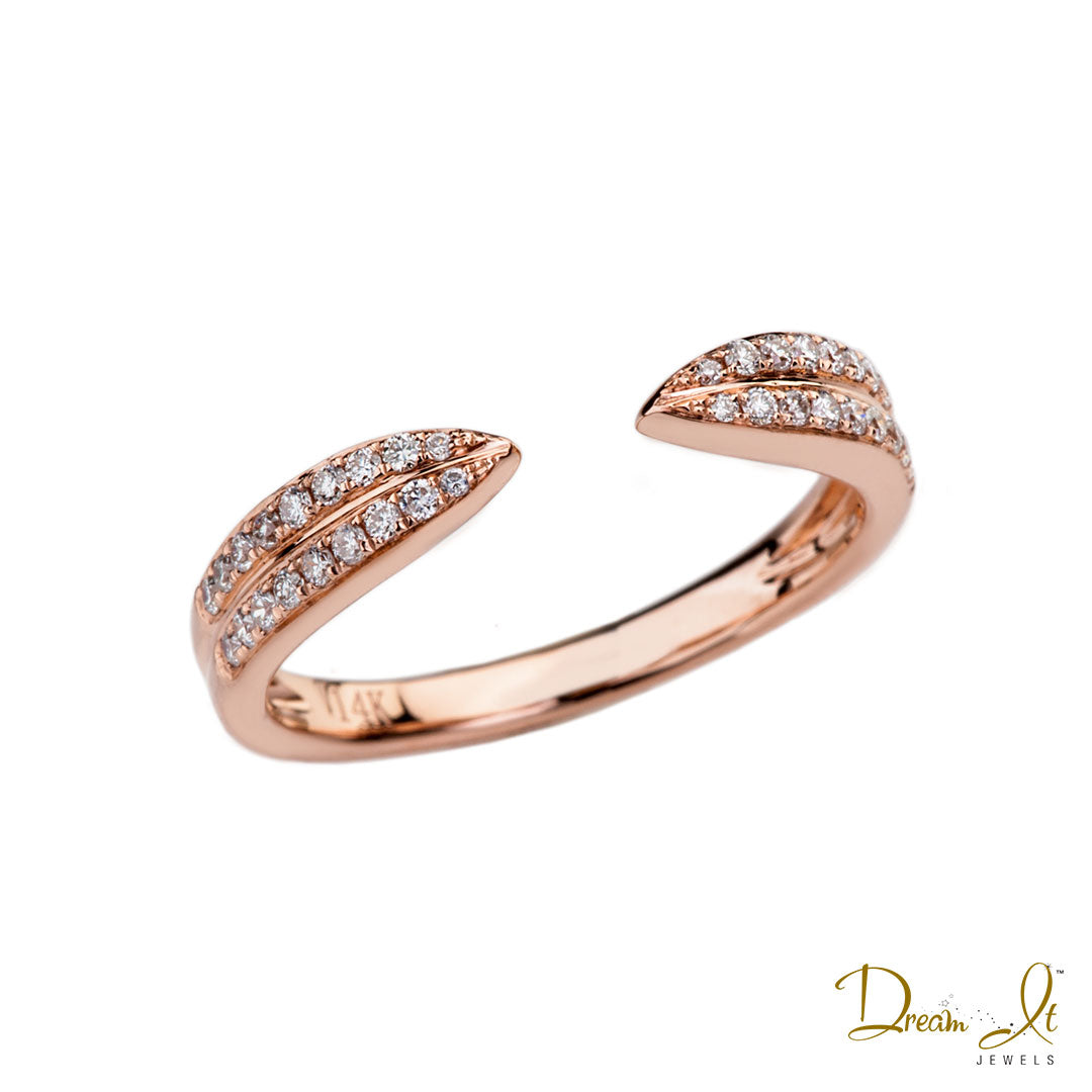 14 Karat Rose Gold and Diamond (0.19ct) Stackable Ring Design | Dream It Jewels 