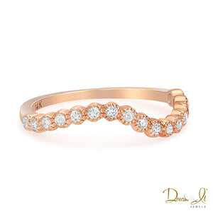14 Karat Rose Gold and Diamond (0.19ct) Stackable Wavy Ring | Dream It Jewels