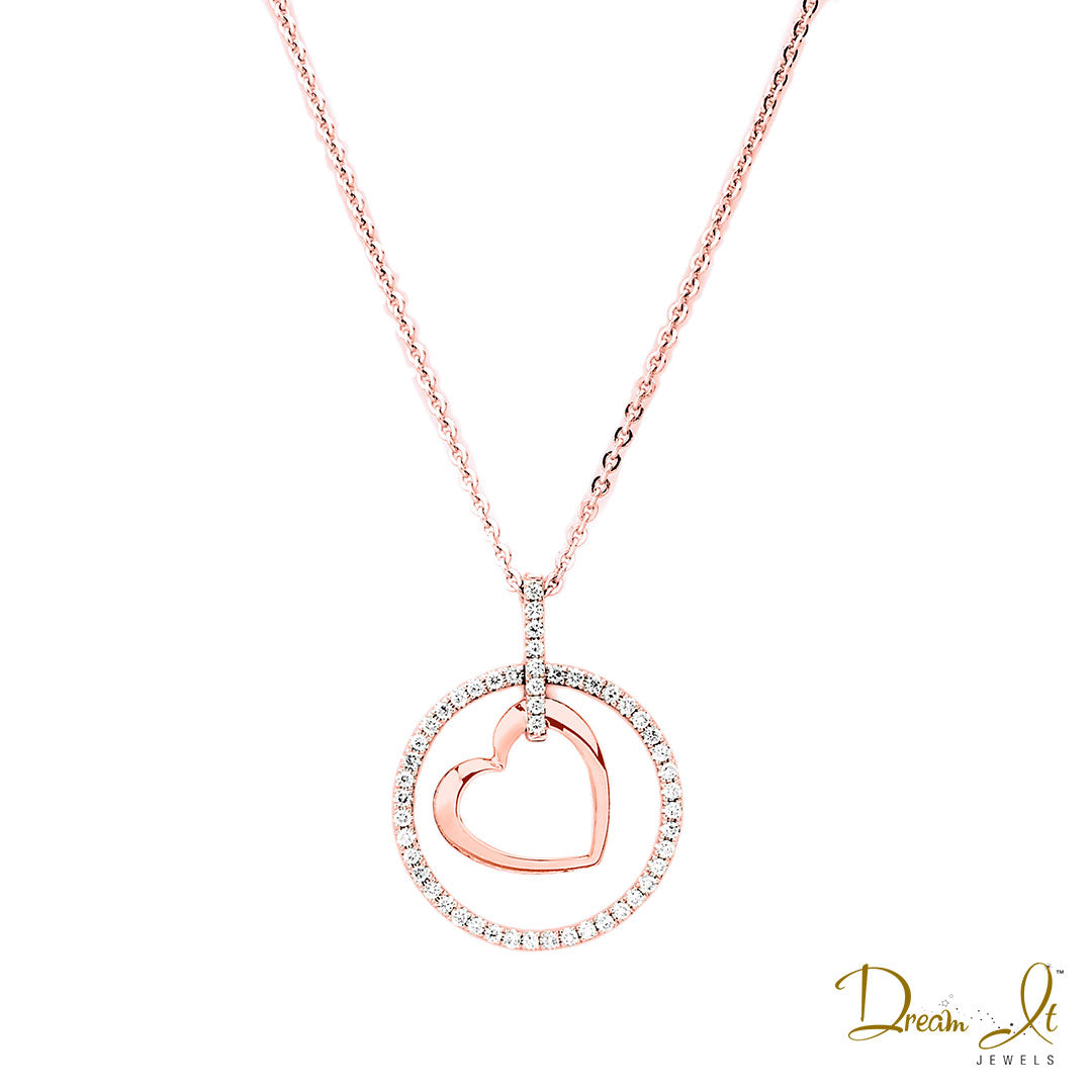 14 Karat Rose Gold and Diamond (0.20ct) Heart Pendant | Dream It Jewels