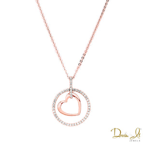 14 Karat Rose Gold and Diamond (0.20ct) Heart Pendant | Dream It Jewels