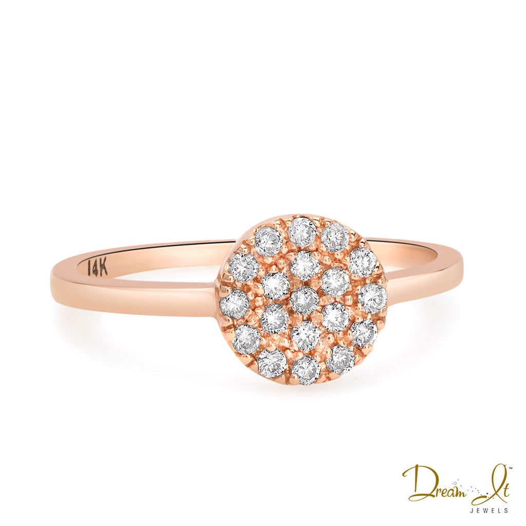 14 Karat Rose Gold and Diamond (0.23ct) Cluster Ring | Dream It Jewels