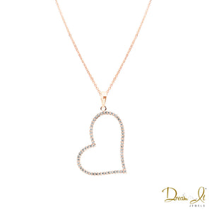 14 Karat Rose Gold and Diamond (0.24ct) Heart Pendant | Dream It Jewels