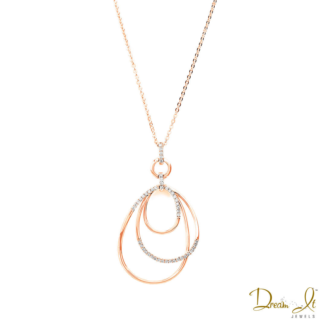 14 Karat Rose Gold and Diamond (0.29ct) Hoop Pendant | Dream It Jewels 
