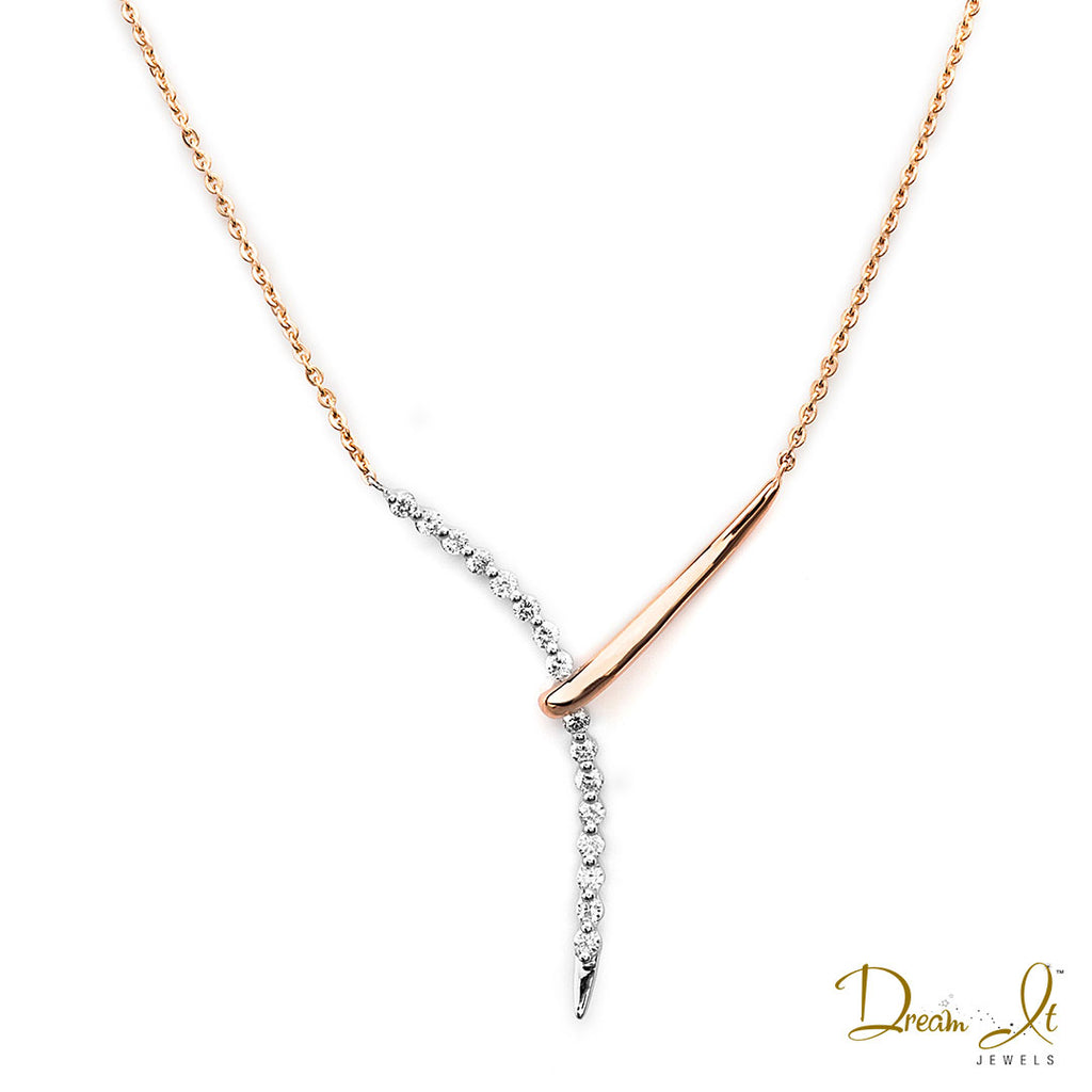 14 Karat Rose Gold and Diamond (0.29ct) Necklace | Dream It Jewels 