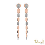 14 Karat Rose Gold and Diamond (0.29ct) Rectangular Shape Dangling Earrings | Dream It Jewels