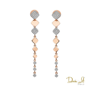 14 Karat Rose Gold and Diamond (0.30ct) Dangling Diamond Earrings | Dream It Jewels