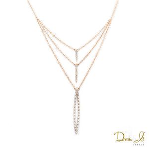 14 Karat Rose Gold and Diamond (0.37ct) Necklace | Dream It Jewels 