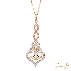 14 Karat Rose Gold and Diamond (0.45ct) Pendant | Dream It Jewels 