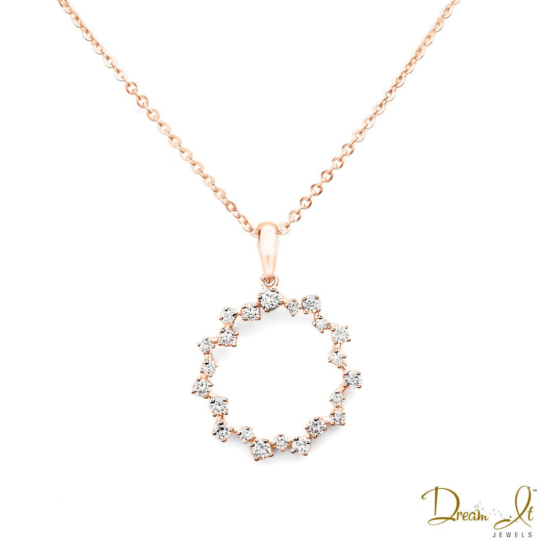 14 Karat Rose Gold and Diamond (0.45ct) Snow Flake Pendant | Dream It Jewels 