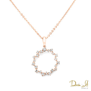 14 Karat Rose Gold and Diamond (0.45ct) Snow Flake Pendant | Dream It Jewels 