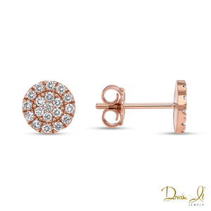 14 Karat Rose Gold and Diamond (0.46ct) Cluster Earrings - Dream It Jewels