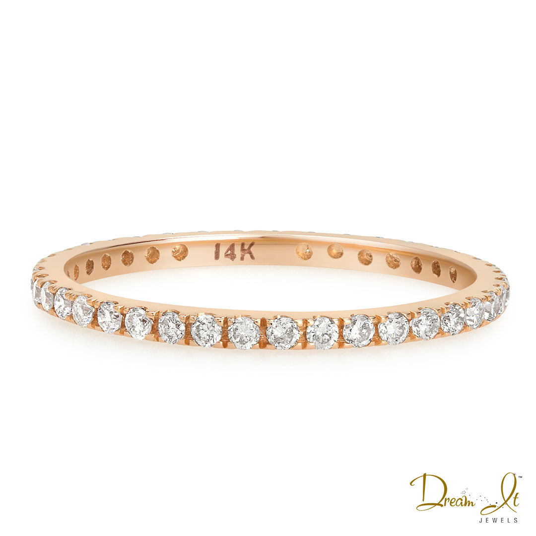 14 Karat Rose Gold and Diamond (0.47ct) Stackable Ring | Dream It Jewels