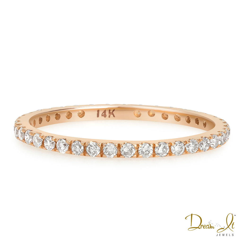 14 Karat Rose Gold and Diamond (0.47ct) Stackable Ring | Dream It Jewels