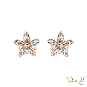 14 Karat Rose Gold and Diamond (0.49ct) Star Shape Earrings | Dream It Jewels
