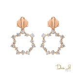 14 Karat Rose Gold and Diamond (0.54ct) Snow Flake Dangling Earrings | Dream It Jewels