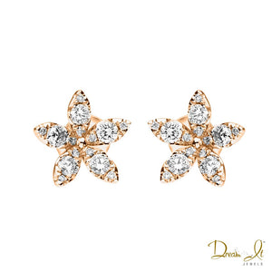 14 Karat Rose Gold and Diamond (0.64ct) Star Shape Earrings | Dream It Jewels