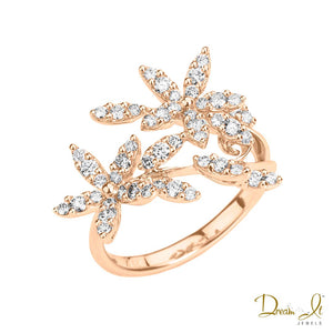14 Karat Gold and Diamond (0.71ct) Floral Ring