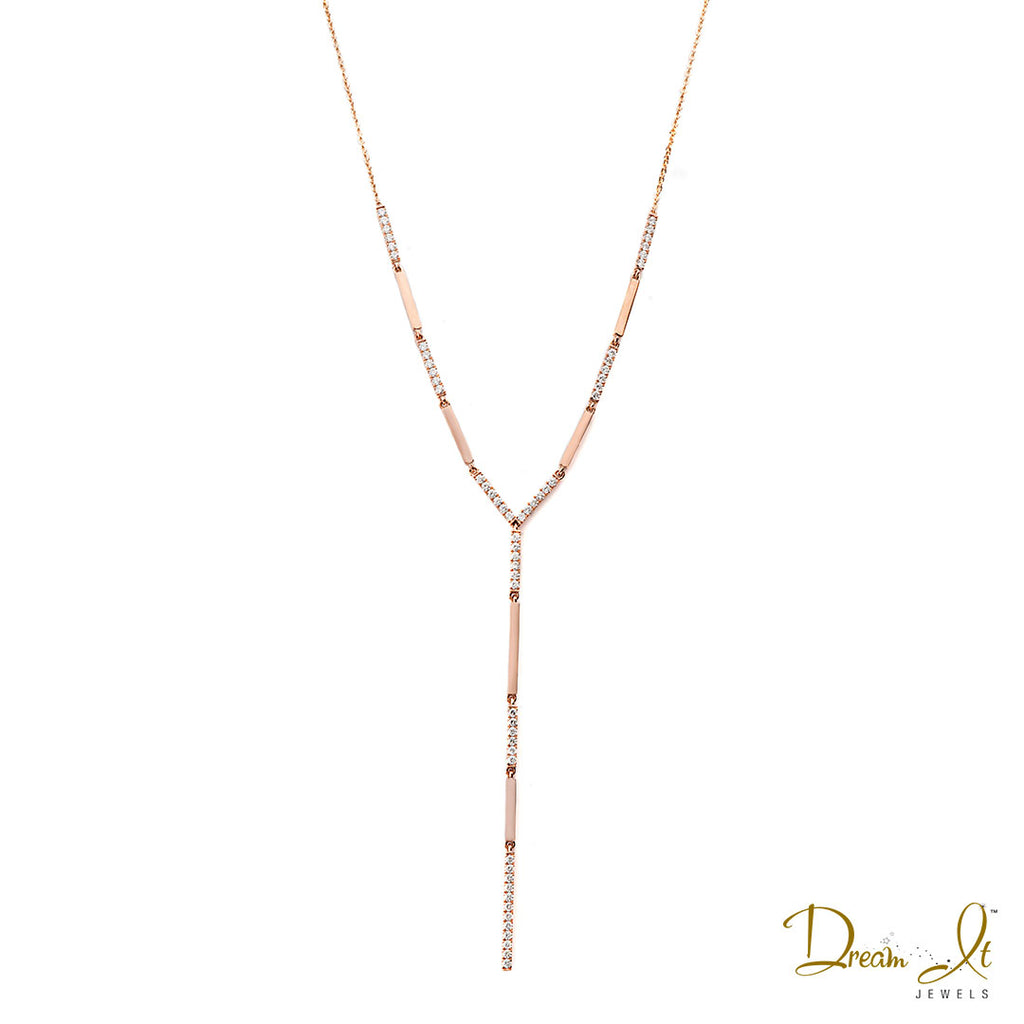 14 Karat Rose Gold and Diamond (0.80ct) Necklace | Dream It Jewels 