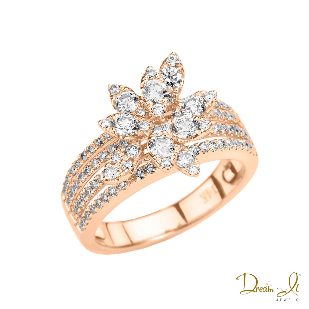 14 Karat Rose Gold and Diamond (1.09ct) Cocktail Ring | Dream It Jewels