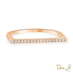 14 Karat Rose Gold and Diamond (0.07ct) Stackable U Shape Ring | Dream It Jewels 