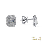 14 Karat White Gold and Baguette Diamond (0.57ct) Earrings - Dream It Jewels