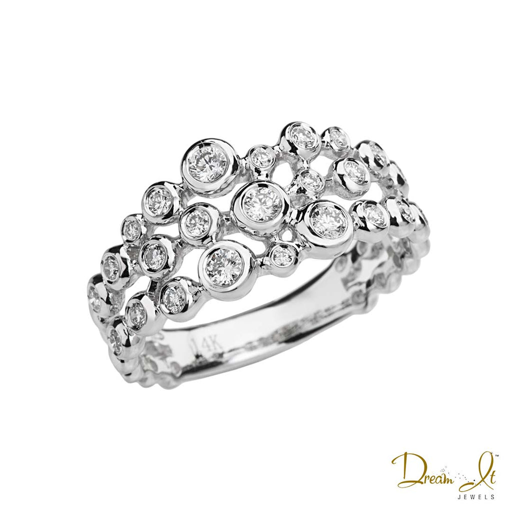 14 Karat White Gold and Bezel Set Diamond (0.36ct) Band | Dream It Jewels 