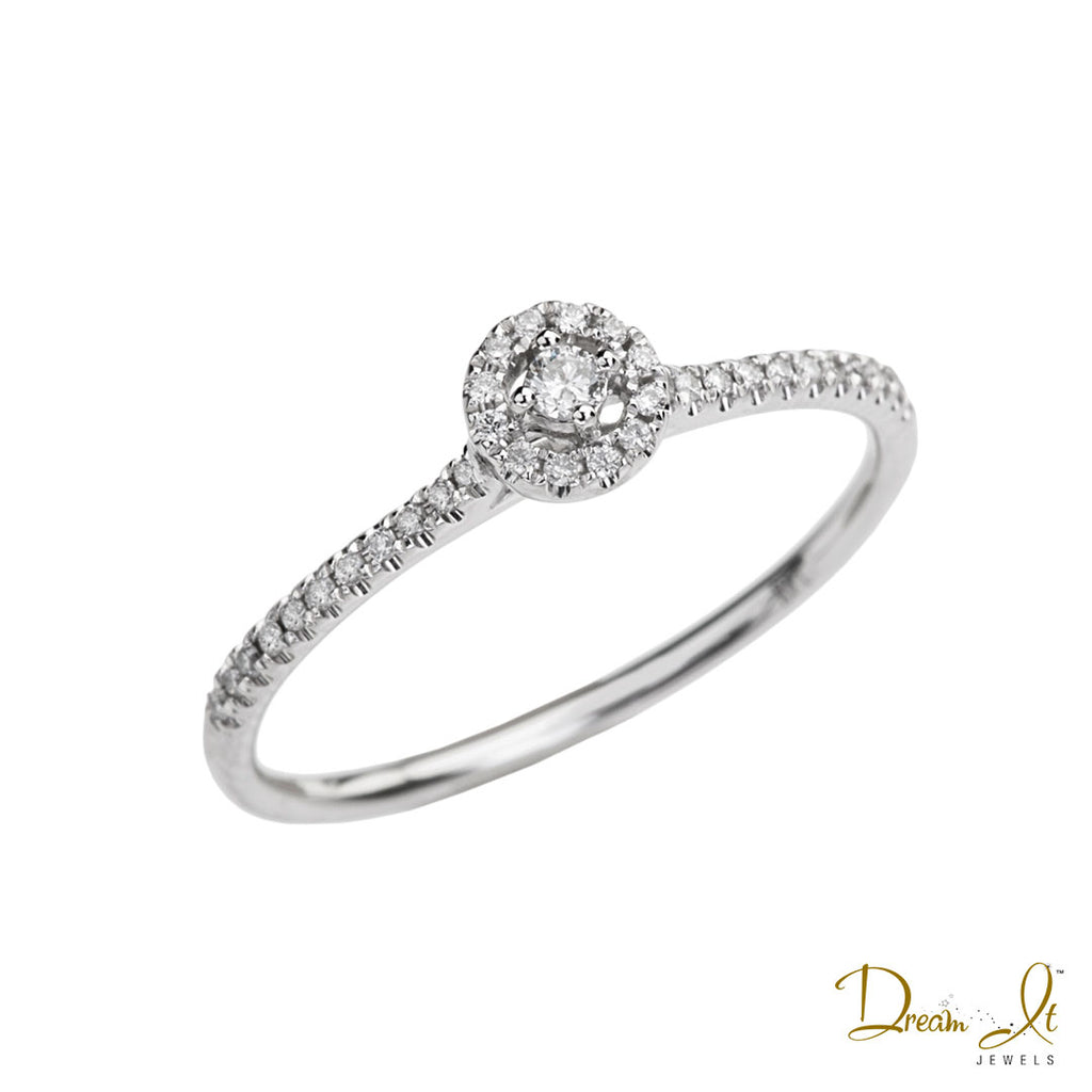 14 Karat White Gold and Diamond (0.10ct) Promise Ring | Dream It Jewels