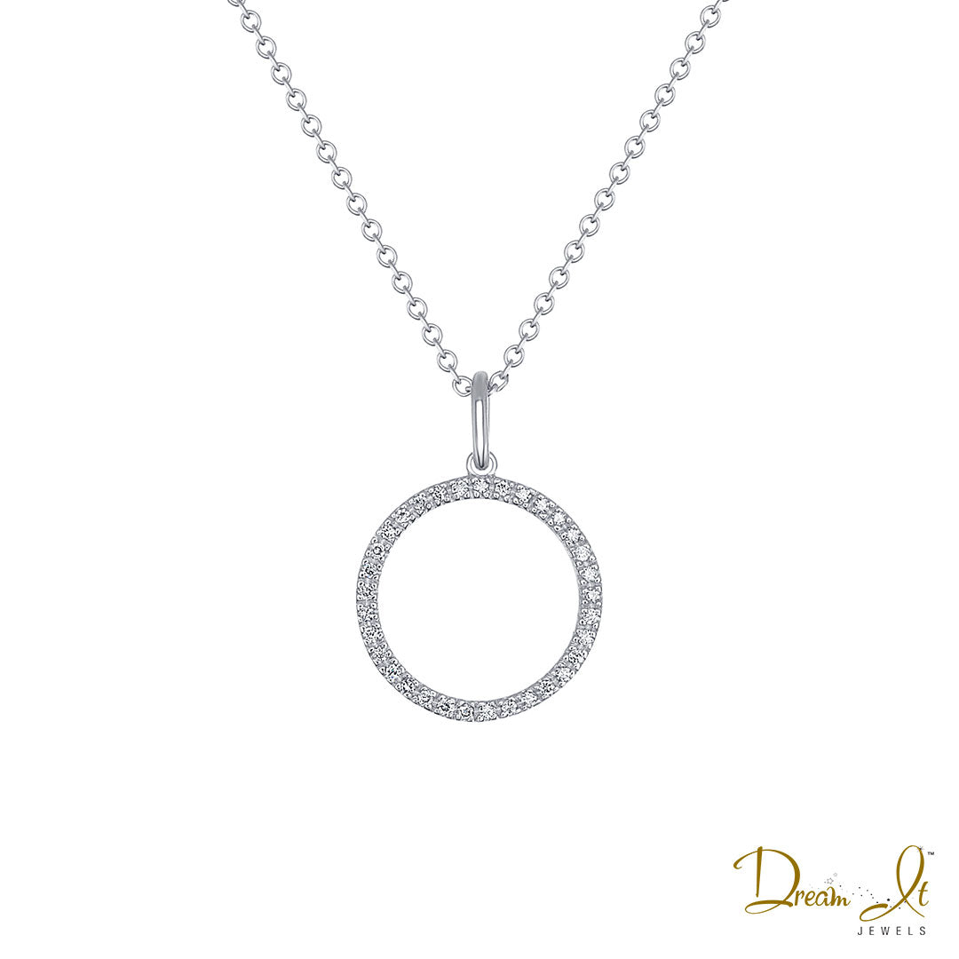 14 Karat White Gold and Diamond (0.12ct) Halo Pendant | Dream It Jewels