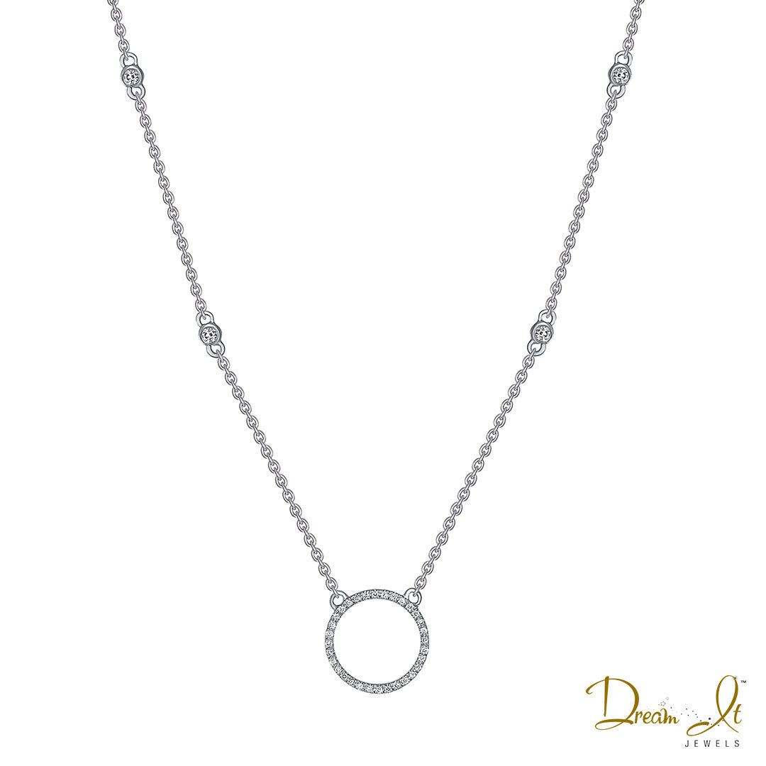 14 Karat White Gold and Diamond (0.12ct) Necklace - Dream It Jewels 