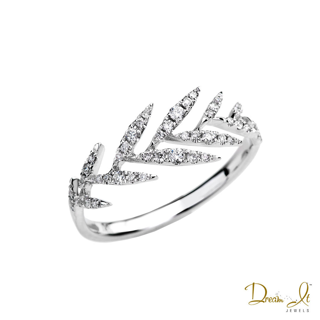 14 Karat White Gold and Diamond (0.17ct) Ring | Dream It Jewels