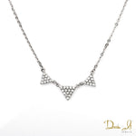 14 Karat White Gold and Diamond (0.17ct) Triangle Design Necklace | Dream It Jewels 