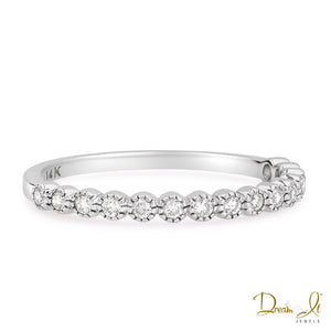 14 Karat White Gold and Diamond (0.18ct) Stackable Ring | Dream It Jewels